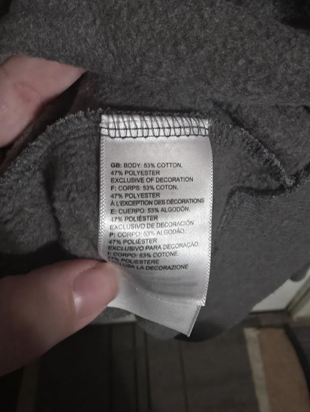 The North Face Men's Grey Hoodie with Red, White & Blue Logo Size L